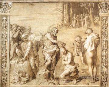 民衆の洗礼 ルネッサンス マニエリスム アンドレア デル サルト Oil Paintings